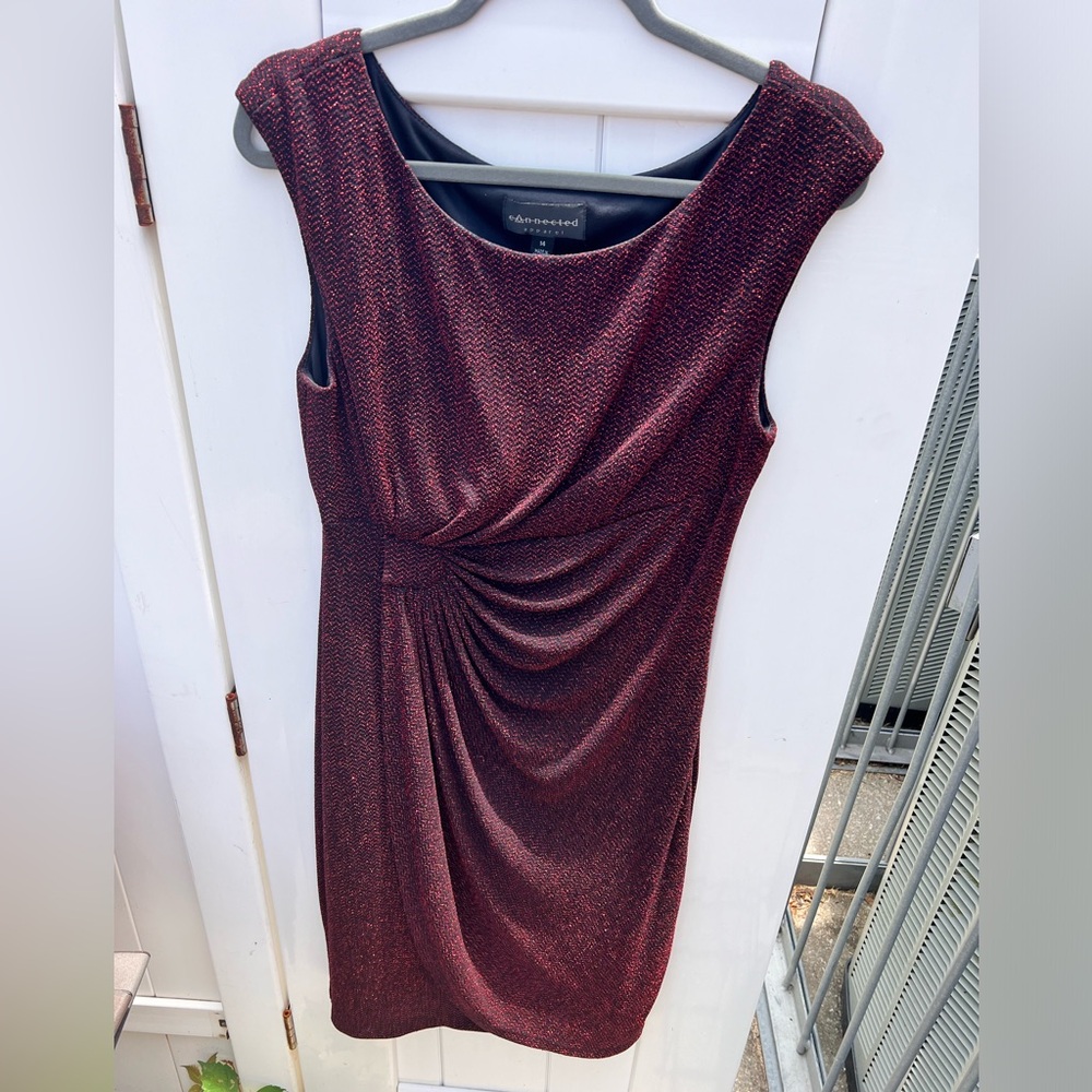 knee length formal or date night dress faux wrap